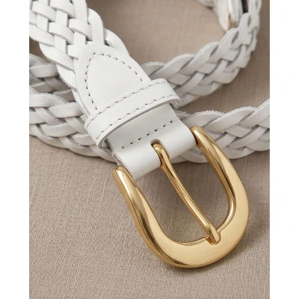 Womens Vintage Belt Lot Braided Gold White Casual Jean Dress Belt Set of‎ 3 L XL